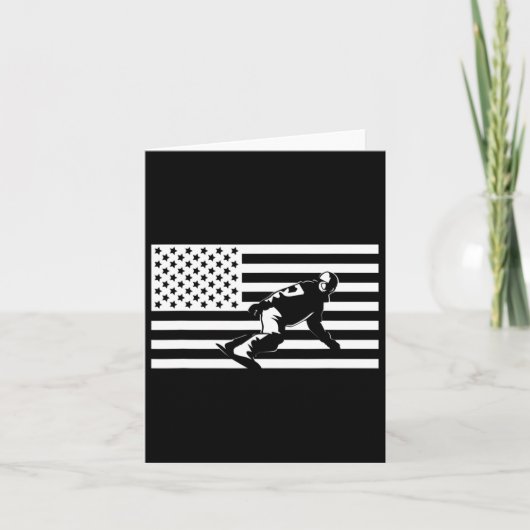 Bekleidung mit amerikanischer Flagge - Snowboarden Karte (Vorderseite)