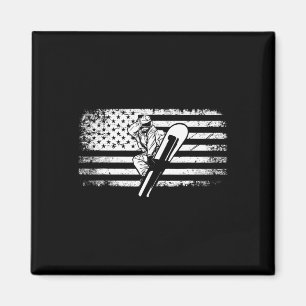 Bekleidung mit amerikanischer Flagge - Snowboarden Magnet