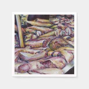 Bekleidung mit frischem Fisch Serviette