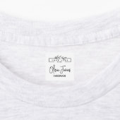 Bekleidung mit Logo und quadratischem Text Etiketten (Befestigt)