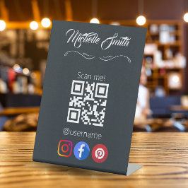 Bekleidung Schwarz-weiß Grau Qr Code Sockelschild