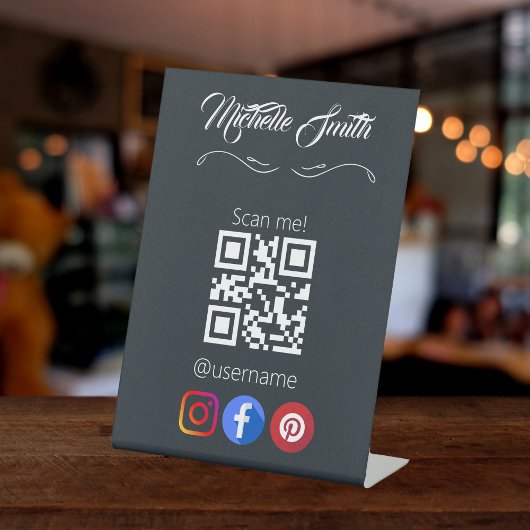 Bekleidung Schwarz-weiß Grau Qr Code Sockelschild