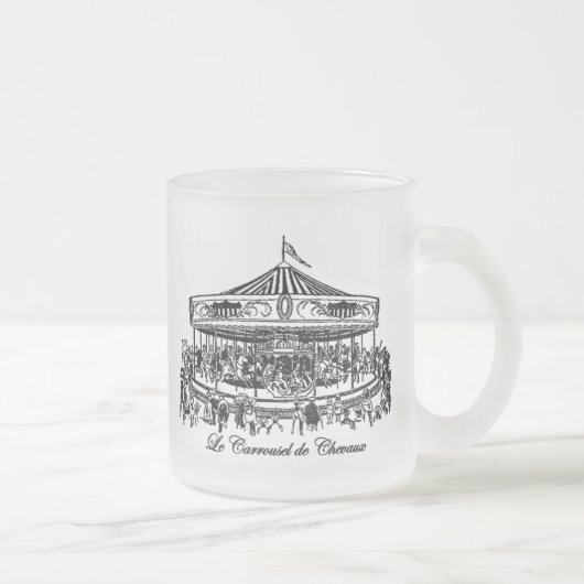 Bekleidung und Geschenke für französische Karussel Mattglastasse (Rechts)
