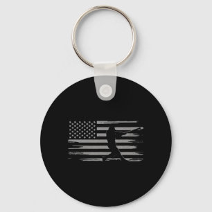 Bekleidung unter amerikanischer Flagge - Baseball Schlüsselanhänger