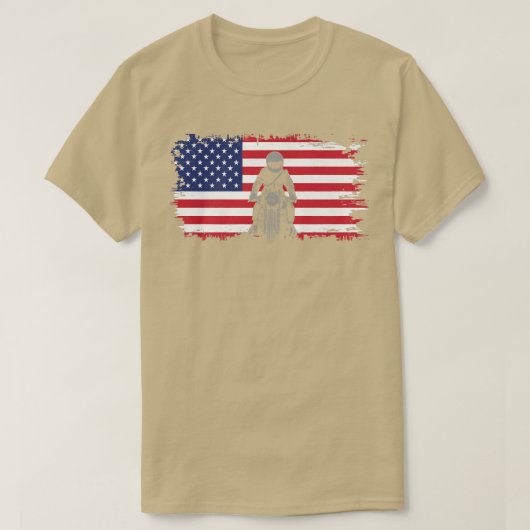 Bekleidung von Motorrädern mit amerikanischer Flag T-Shirt (Design vorne)