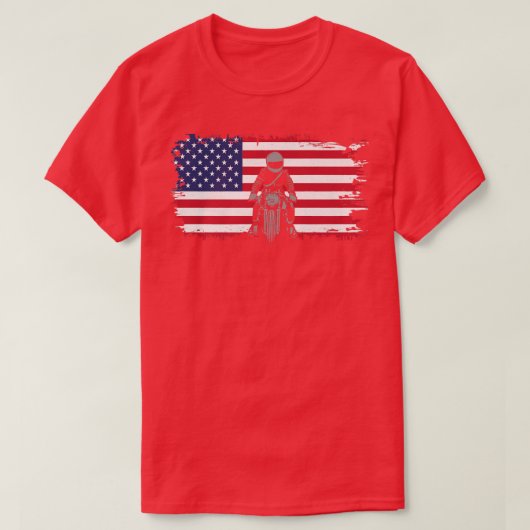 Bekleidung von Motorrädern mit amerikanischer Flag T-Shirt (Design vorne)