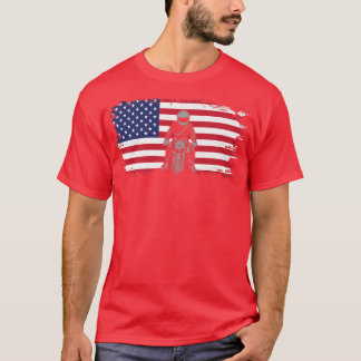Bekleidung von Motorrädern mit amerikanischer Flag T-Shirt