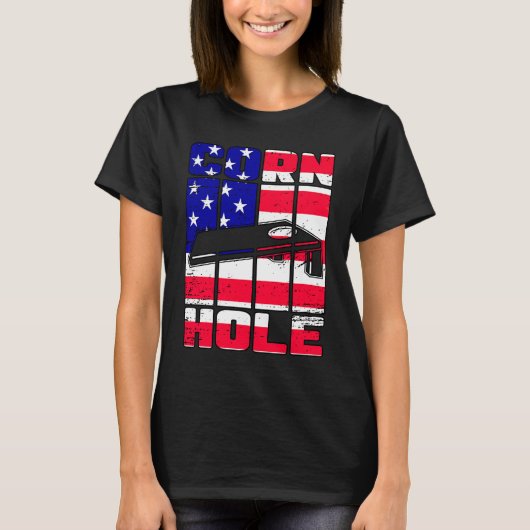 Bekleidungsbeutel aus Cornhole, amerikanische Flag T-Shirt (Vorderseite)