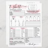 Bekleidungsformular für Bestellungen von Bekleidun (Vorne/Hinten)