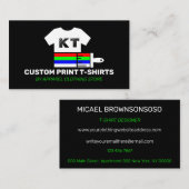 Bekleidungsgeschäft für Black Shirt Telefonnummerkarte (Vorne/Hinten)