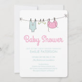 Bekleidungslinie Kinderdusche Einladung (Vorderseite)