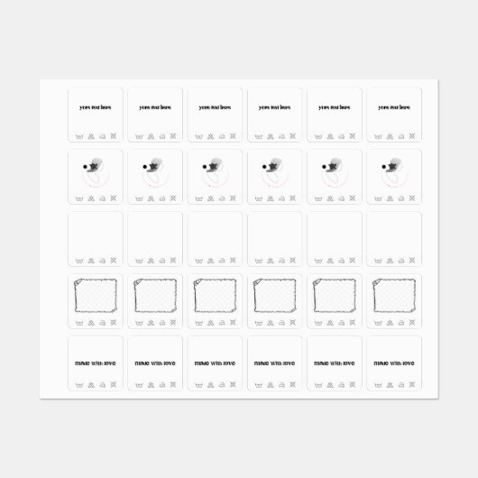 Bekleidungsmarke Etiketten (Blatt)