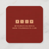 Bekleidungsmarken für kleine Unternehmen Burgund B Telefonnummerkarte (Rückseite)