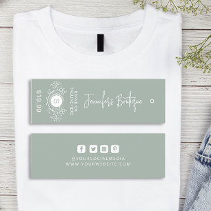 Bekleidungsmarken für kleine Unternehmen - Grüne P Telefonnummerkarte