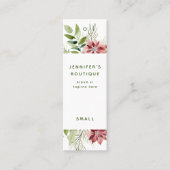 Bekleidungsmarken für kleine Unternehmen Poinsetti Telefonnummerkarte (Vorderseite)