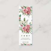 Bekleidungsmarken für kleine Unternehmen Poinsetti Telefonnummerkarte (Rückseite)