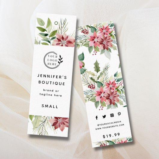 Bekleidungsmarken für kleine Unternehmen Poinsetti Telefonnummerkarte