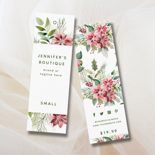 Bekleidungsmarken für kleine Unternehmen Poinsetti Telefonnummerkarte