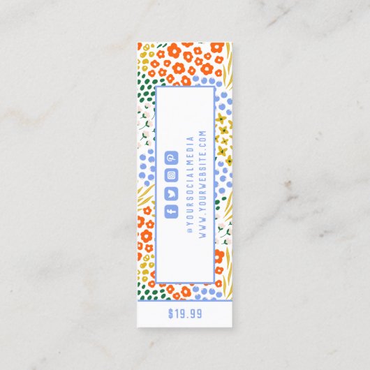 Bekleidungsmarken für kleine Unternehmen Preis-Eti Telefonnummerkarte (Rückseite)