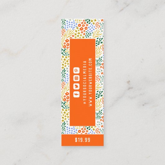 Bekleidungsmarken für kleine Unternehmen Preis-Eti Telefonnummerkarte (Rückseite)