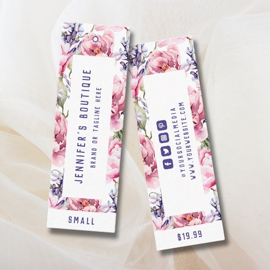 Bekleidungsmarken für kleine Unternehmen Rosa Blum Telefonnummerkarte