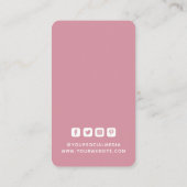 Bekleidungsmarken für kleine Unternehmen rosa Telefonnummerkarte (Rückseite)