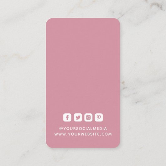 Bekleidungsmarken für kleine Unternehmen rosa Telefonnummerkarte (Rückseite)