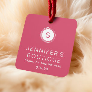 Bekleidungsmarken für kleine Unternehmen rosa weiß Telefonnummerkarte