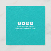 Bekleidungsmarken Kleine Unternehmen Aqua Glitzer Telefonnummerkarte (Rückseite)