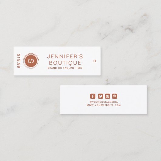 Bekleidungsmarken Kleine Unternehmen - Braune Prei Telefonnummerkarte (Vorne/Hinten)