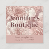 Bekleidungsmarken Kleine Unternehmen Dusty Pink Fl Telefonnummerkarte (Vorderseite)