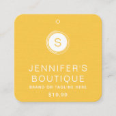 Bekleidungsmarken Kleine Unternehmen gelb weiß Telefonnummerkarte (Vorderseite)