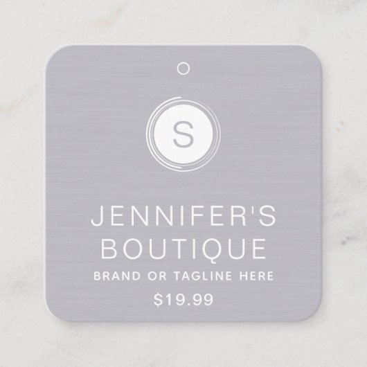 Bekleidungsmarken Kleine Unternehmen Grau weiß Telefonnummerkarte (Vorderseite)