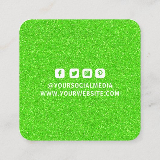 Bekleidungsmarken Kleine Unternehmen Grüner weißer Telefonnummerkarte (Rückseite)