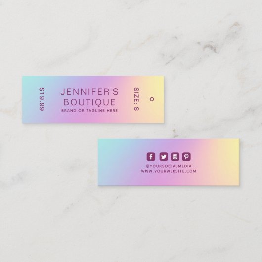 Bekleidungsmarken Kleine Unternehmen Moderner Rege Telefonnummerkarte (Vorne/Hinten)