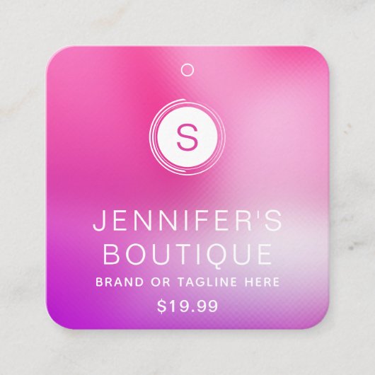 Bekleidungsmarken Kleine Unternehmen Ombre Pink Li Telefonnummerkarte (Vorderseite)