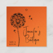 Bekleidungsmarken Kleine Unternehmen Orange Blumen Telefonnummerkarte (Vorderseite)