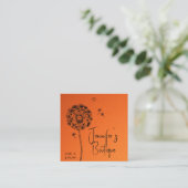 Bekleidungsmarken Kleine Unternehmen Orange Blumen Telefonnummerkarte (Stehend Vorderseite)