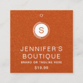 Bekleidungsmarken Kleine Unternehmen Orange Glitze Telefonnummerkarte (Vorderseite)