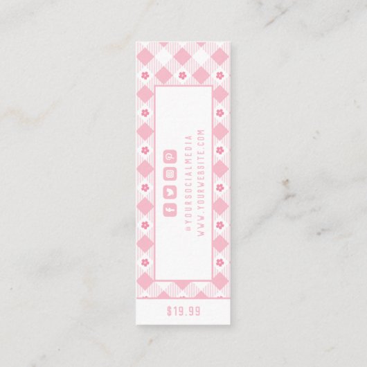 Bekleidungsmarken Kleine Unternehmen Preppy Pink P Telefonnummerkarte (Rückseite)