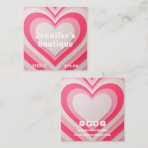 Bekleidungsmarken Kleine Unternehmen rosa Retro-He Telefonnummerkarte