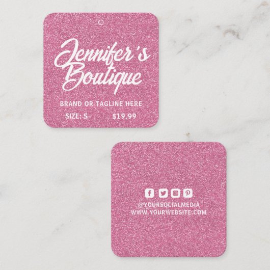 Bekleidungsmarken Kleine Unternehmen rosa Weißer G Telefonnummerkarte (Vorne/Hinten)