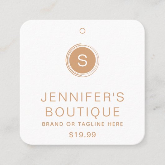 Bekleidungsmarken Kleine Unternehmen Tan White Telefonnummerkarte (Vorderseite)