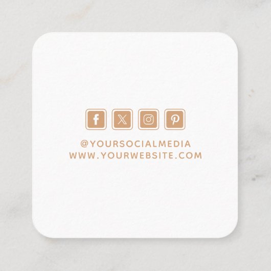 Bekleidungsmarken Kleine Unternehmen Tan White Telefonnummerkarte (Rückseite)