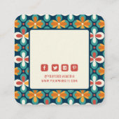 Bekleidungsmarken Kleines Business Retro Blumenmus Telefonnummerkarte (Rückseite)