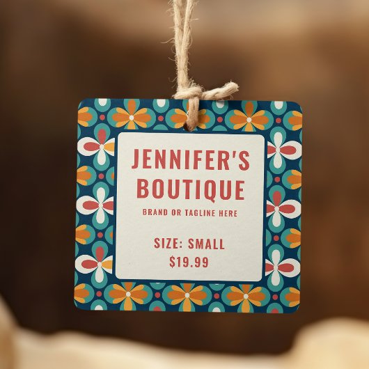 Bekleidungsmarken Kleines Business Retro Blumenmus Telefonnummerkarte