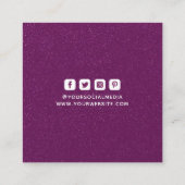 Bekleidungsmarken Lila Glitzer für kleine Unterneh Telefonnummerkarte (Rückseite)