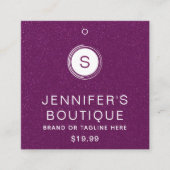 Bekleidungsmarken Lila Glitzer für kleine Unterneh Telefonnummerkarte (Vorderseite)