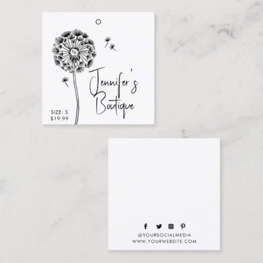 Bekleidungsmarken Schwarz-weiß für kleine Unterneh Telefonnummerkarte (Vorne/Hinten)