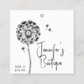 Bekleidungsmarken Schwarz-weiß für kleine Unterneh Telefonnummerkarte (Vorderseite)